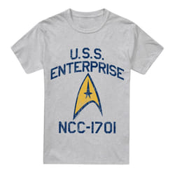 Star Trek Mens Collegiate Arch T-Shirt - S, Sport Heather