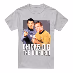 Star Trek Mens Chicks Dig T-Shirt - L, Sport Heather