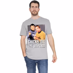 Star Trek Mens Chicks Dig T-Shirt - L, Sport Heather