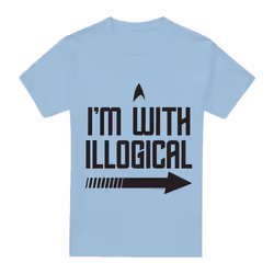 Star Trek Mens With Illogical T-Shirt - 3XL, Light Blue
