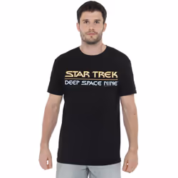 Star Trek Mens Deep Space Nine Logo T-Shirt - 4XL, Black