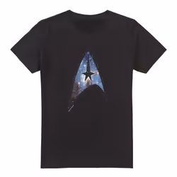 Star Trek Mens Galactic Shield T-Shirt - M, Black