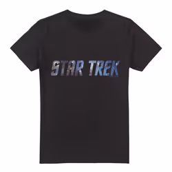 Star Trek Mens Space Logo T-Shirt - S, Black