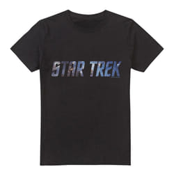 Star Trek Mens Space Logo T-Shirt - S, Black