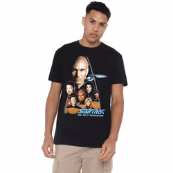 Star Trek Mens The Next Generation T-Shirt - L, Black