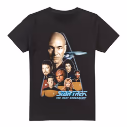 Star Trek Mens The Next Generation T-Shirt - XXL, Black