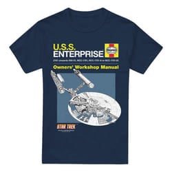 Star Trek Mens Enterprise Manual T-Shirt - 5XL, Navy
