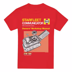 Star Trek Mens Comm Manual T-Shirt - M, Red