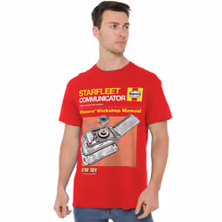 Star Trek Mens Comm Manual T-Shirt - M, Red