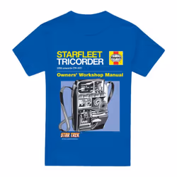 Star Trek Mens Tricorder Manual T-Shirt - 4XL, Royal Blue