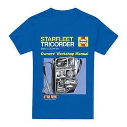Star Trek Mens Tricorder Manual T-Shirt - 4XL, Royal Blue