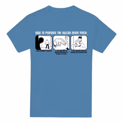Star Trek Mens Vulcan Nerve Pinch T-Shirt - M, Carolina Blue