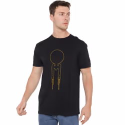 Star Trek Mens Enterprise T-Shirt - L, Black