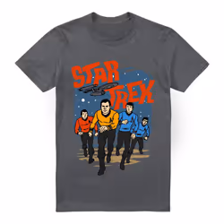 Star Trek Mens Run Forward T-Shirt - S, Charcoal