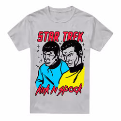 Star Trek Mens Kirk & Spock T-Shirt - M, Sport Heather