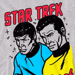 Star Trek Mens Kirk & Spock T-Shirt - M, Sport Heather