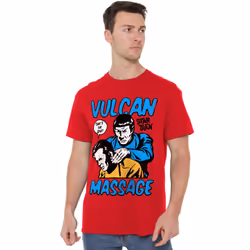 Star Trek Mens Massage T-Shirt - S, Red