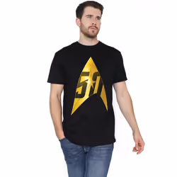 Star Trek Mens 50th Anniversary Delta T-Shirt - M, Black