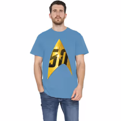 Star Trek Mens 50th Anniversary Delta T-Shirt - XL, Carolina Blue