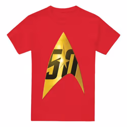 Star Trek Mens 50th Anniversary Delta T-Shirt - L, Red