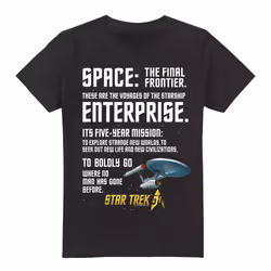 Star Trek Mens Intro T-Shirt - M, Black
