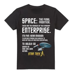 Star Trek Mens Intro T-Shirt - M, Black