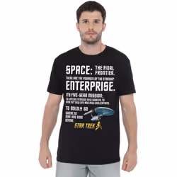 Star Trek Mens Intro T-Shirt - M, Black