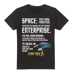 Star Trek Mens Intro T-Shirt - 4XL, Black