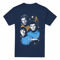 Star Trek Mens All Star Crew T-Shirt - XL, Navy