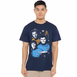 Star Trek Mens All Star Crew T-Shirt - XL, Navy