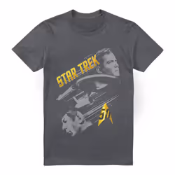 Star Trek Mens 50 Year Frontier T-Shirt - L, Charcoal