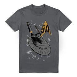 Star Trek Mens Enterprise Dash T-Shirt - 4XL, Charcoal