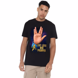 Star Trek Mens LLAP 50 T-Shirt - S, Black