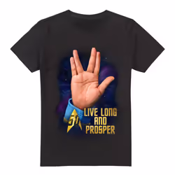 Star Trek Mens LLAP 50 T-Shirt - 5XL, Black