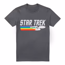 Star Trek Mens Rainbow Trail T-Shirt - 3XL, Charcoal