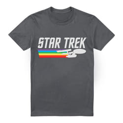 Star Trek Mens Rainbow Trail T-Shirt - 3XL, Charcoal
