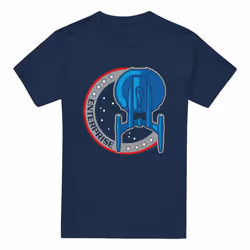 Star Trek Mens Enterprise Patch T-Shirt - 3XL, Navy