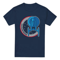 Star Trek Mens Enterprise Patch T-Shirt - 3XL, Navy