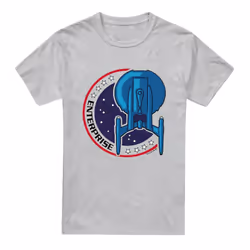 Star Trek Mens Enterprise Patch T-Shirt - S, Sport Heather