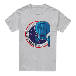 Star Trek Mens Enterprise Patch T-Shirt - XL, Sport Heather