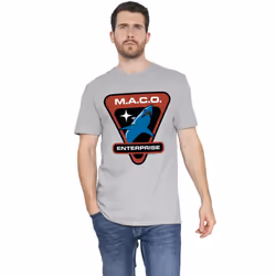 Star Trek Mens MACO Patch T-Shirt - M, Sport Heather