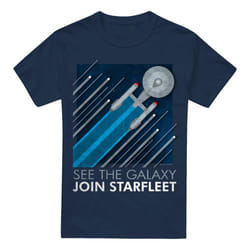Star Trek Mens Starfleet Recruitment Poster T-Shirt - S, Navy