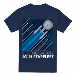 Star Trek Mens Starfleet Recruitment Poster T-Shirt - M, Navy