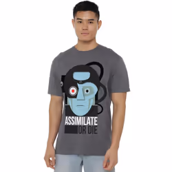 Star Trek Mens Assimilate or Die T-Shirt - XL, Charcoal