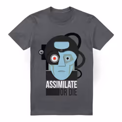 Star Trek Mens Assimilate or Die T-Shirt - 3XL, Charcoal