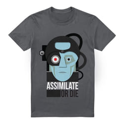 Star Trek Mens Assimilate or Die T-Shirt - 3XL, Charcoal