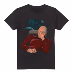 Star Trek Mens Facepalm T-Shirt - L, Black