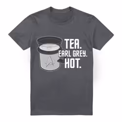 Star Trek Mens Earl Grey T-Shirt - M, Charcoal