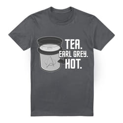 Star Trek Mens Earl Grey T-Shirt - L, Charcoal
