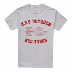 Star Trek Mens Voyager Athletic T-Shirt - L, Sport Heather